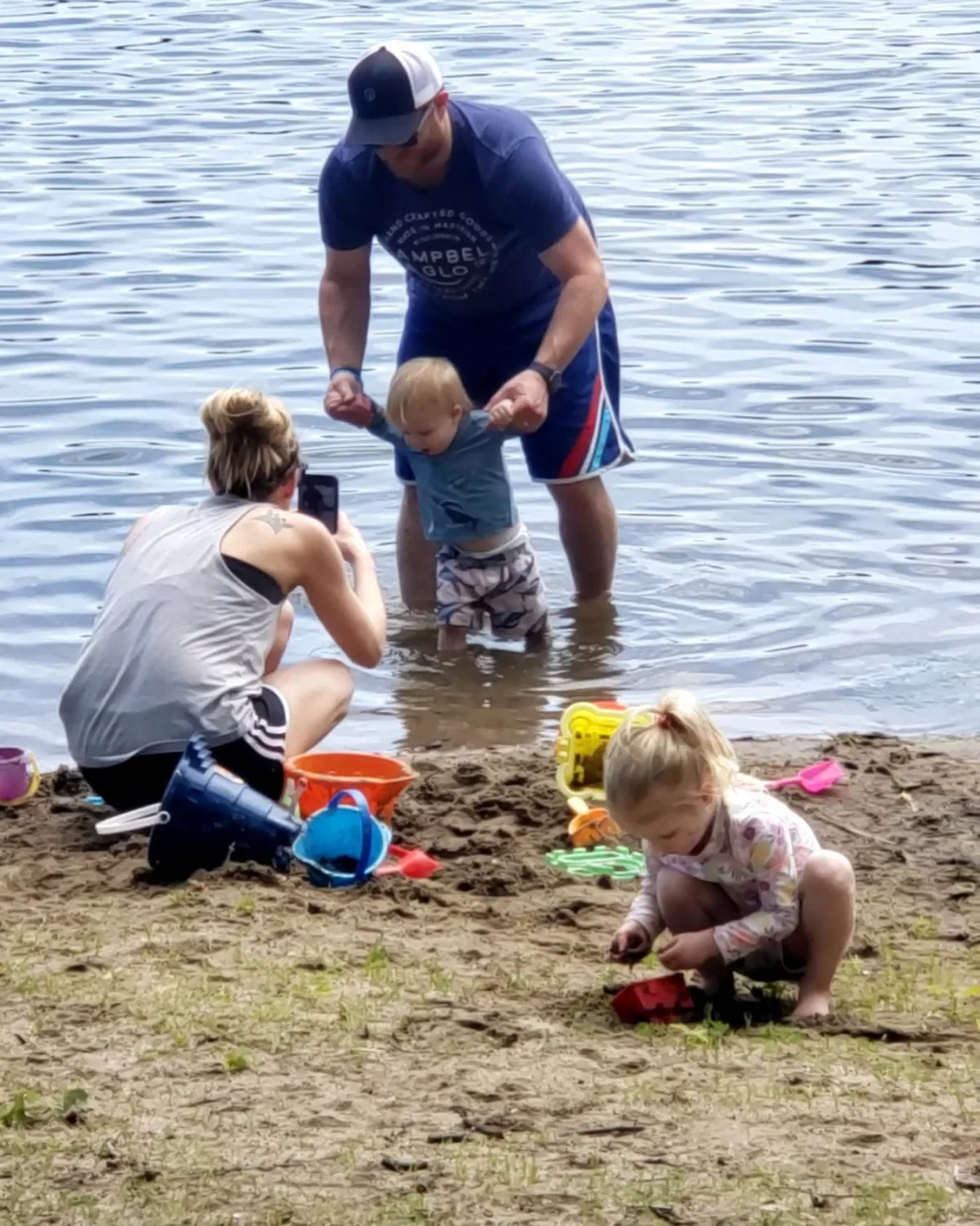 The Rutz kids at the lake